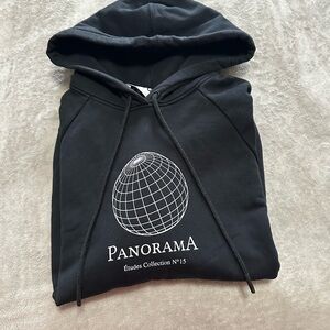 Black Pullover Hoodie with Graphic Design